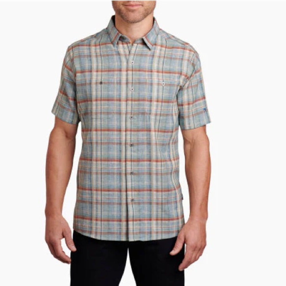Like NEW Men’s Kühl Skorpio Button up, Linen Cotton Blend Shirt. Size Large